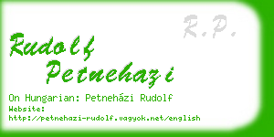 rudolf petnehazi business card